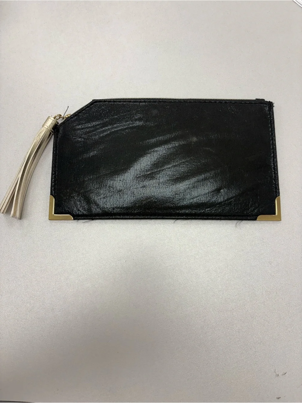 Mary Kay Black Cosmetic Pouch with Gold Accents and Tassel